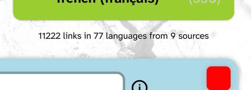 Screenshot von www.nodoj.net :Ausschnitt mit Text: "11222 Links in 77 languages from 9 sources"